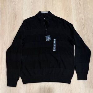 NWT Chaps Men's Large Black Quarter-Zip Sweater